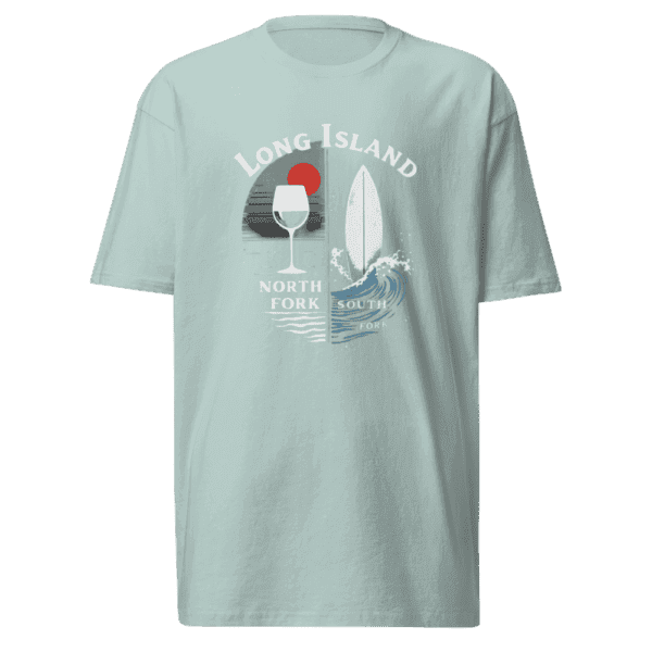 South/North Fork men’s shirt featuring a design celebrating Long Island’s forks, perfect for island explorers and nature lovers.