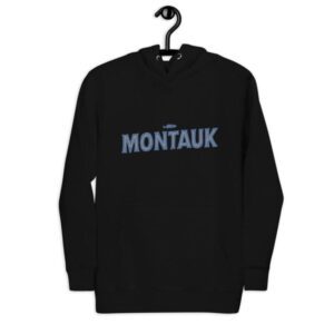 Montauk Long Island hoodie featuring a bold Montauk design, perfect for keeping warm while showcasing Long Island pride.