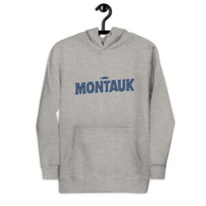 Montauk Long Island hoodie featuring a bold Montauk design, perfect for keeping warm while showcasing Long Island pride.