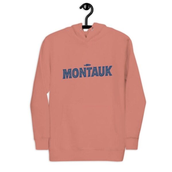 Montauk Long Island hoodie featuring a bold Montauk design, perfect for keeping warm while showcasing Long Island pride.