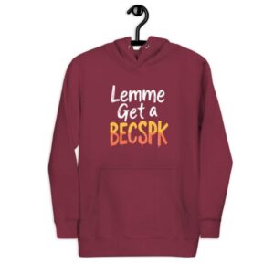 Here’s the Title, Caption, Description, and Alt Text for your "Lemme Get A BECKSPK" Unisex Hoodie with Long Island references:  Title: "Lemme Get A BECKSPK" Unisex Hoodie – Long Island Style and Comfort  Caption: Rep your BECKSPK pride and Long Island roots with this cozy unisex hoodie, perfect for embracing island vibes and casual style.  Description: Show off your love for BECKSPK and Long Island with this comfortable and stylish unisex hoodie. Featuring the bold "Lemme Get A BECKSPK" design, this hoodie blends Long Island pride with a modern, trendy look. Whether you're cruising through Long Island, hanging out with friends, or just relaxing at home, this hoodie offers a perfect combination of comfort and style. Made from soft, durable fabric, it’s the perfect hoodie for anyone who loves repping Long Island while staying cozy.  Alt Text: "Lemme Get A BECKSPK" unisex hoodie featuring bold lettering and a cozy fit, perfect for showcasing Long Island pride and casual style.