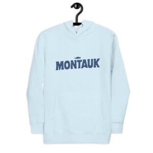 Montauk Long Island hoodie featuring a bold Montauk design, perfect for keeping warm while showcasing Long Island pride.