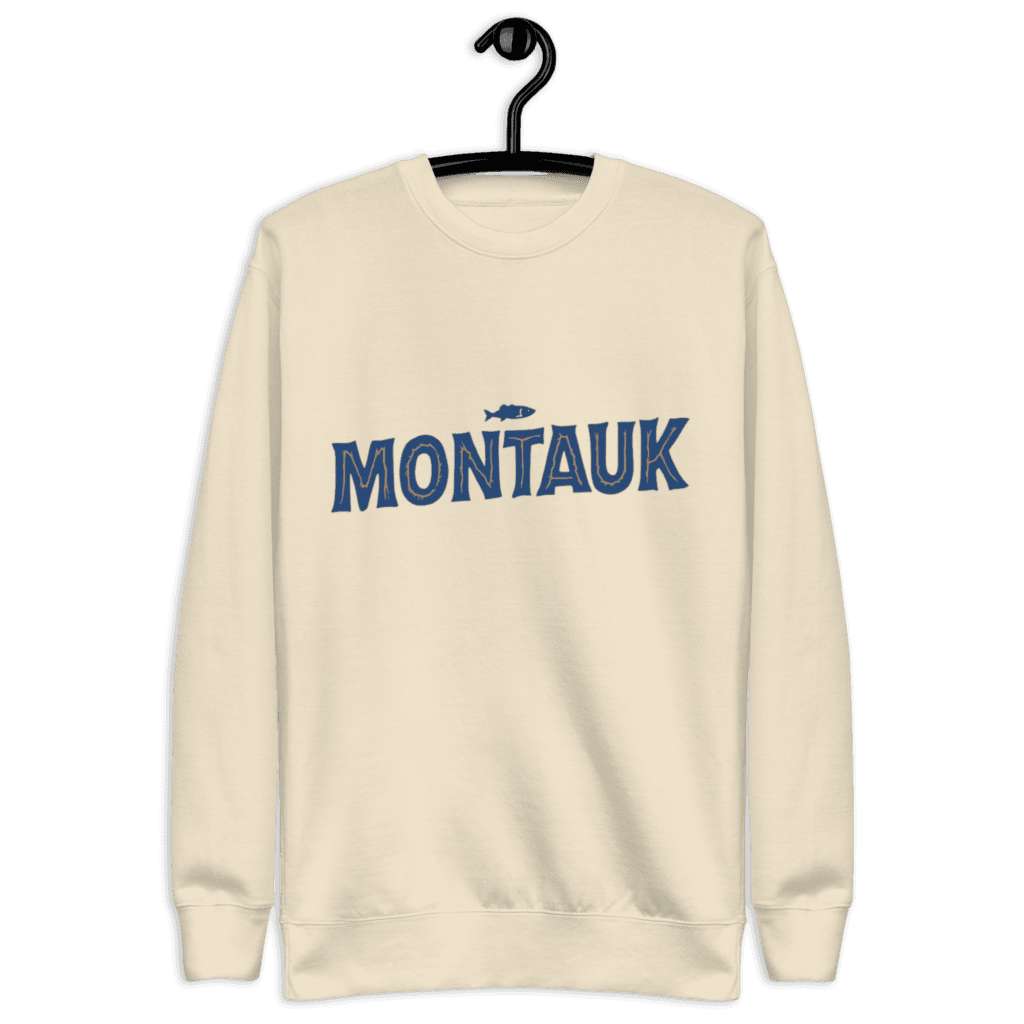 Montauk Long Island sweatshirt featuring a cozy and stylish design, perfect for showcasing coastal vibes and staying warm on chilly days