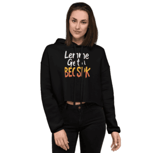 Women’s "Lemme Get A BECKSPK" cropped hoodie featuring bold lettering and a cozy, trendy fit, perfect for island pride and casual style.