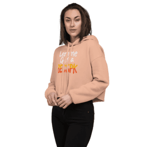 Women’s "Lemme Get A BECKSPK" cropped hoodie featuring bold lettering and a cozy, trendy fit, perfect for island pride and casual style.