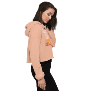 Women’s "Lemme Get A BECKSPK" cropped hoodie featuring bold lettering and a cozy, trendy fit, perfect for island pride and casual style.