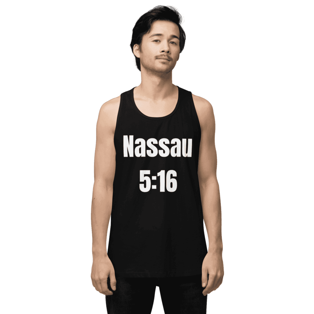 5:16 and 6:31 men's tank top, Long Island pride, premium cotton fashion.