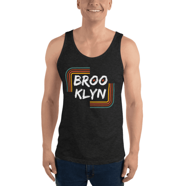 Men’s tank top featuring a "Brooklyn" design, capturing the urban, bold essence of NYC.