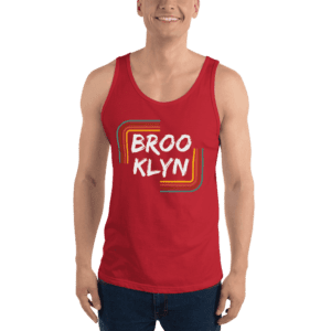 Men’s tank top featuring a "Brooklyn" design, capturing the urban, bold essence of NYC.