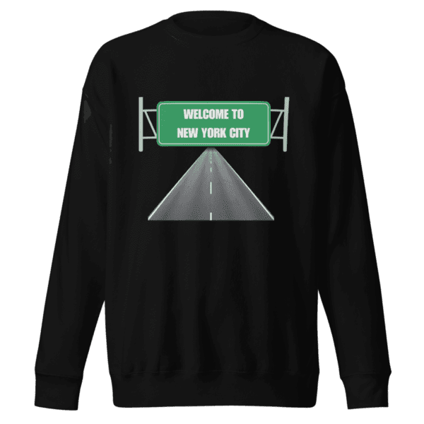 Sweatshirt with "Welcome to New York City" design, representing the bold, vibrant spirit of NYC.