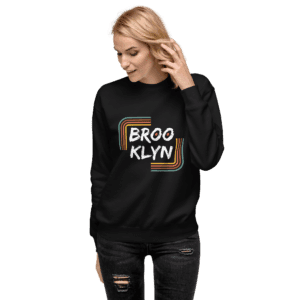 Sweatshirt featuring a bold "Brooklyn" design, capturing the essence of NYC pride and street style.