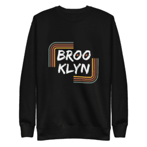 Sweatshirt featuring a bold "Brooklyn" design, capturing the essence of NYC pride and street style.