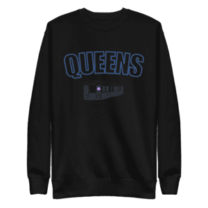 Queens Sweatshirt with 7 Line Train graphic, premium cotton blend