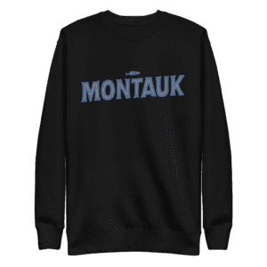 Montauk sweatshirt, coastal pride, unisex fashion.