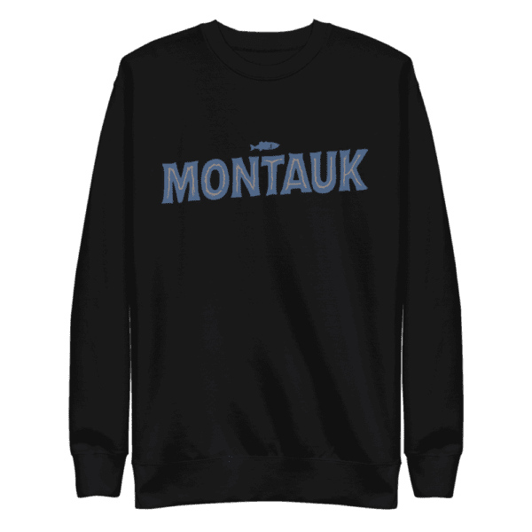 Montauk sweatshirt, coastal pride, unisex fashion.