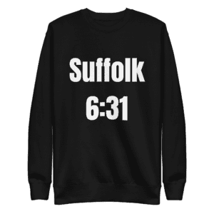 Suffolk 6:31 sweatshirt, Long Island pride, unisex fashion.