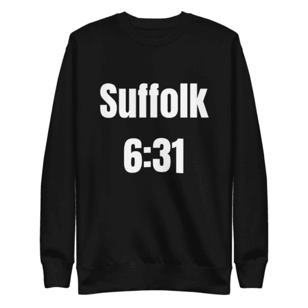 Suffolk 6:31 sweatshirt, Long Island pride, unisex fashion.