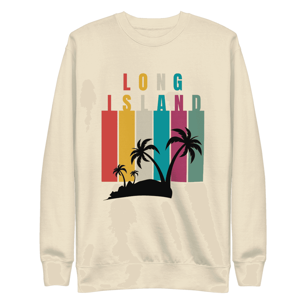 Unisex Long Island Summer sweatshirt, perfect for cool evenings and casual summer outings.