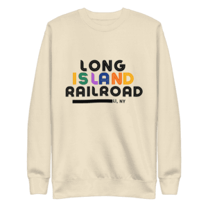 LIRR unisex hoodie with Long Island Railroad logo, perfect for commuters and NYC transit lovers.