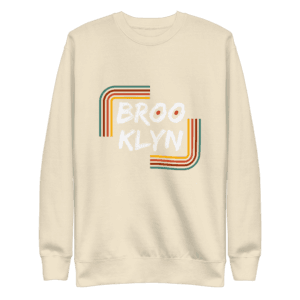 Sweatshirt featuring a bold "Brooklyn" design, capturing the essence of NYC pride and street style.