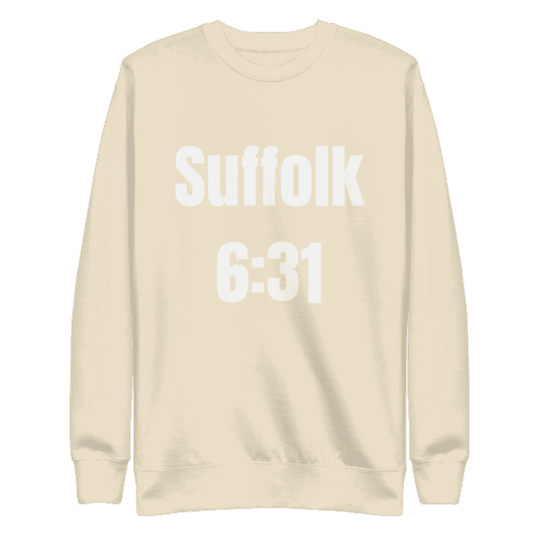 Suffolk 6:31 sweatshirt, Long Island pride, unisex fashion.