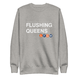 Flushing Queens LFGM Sweatshirt with bold Mets design