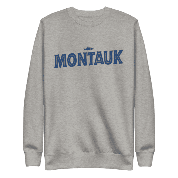 Montauk sweatshirt, coastal pride, unisex fashion.