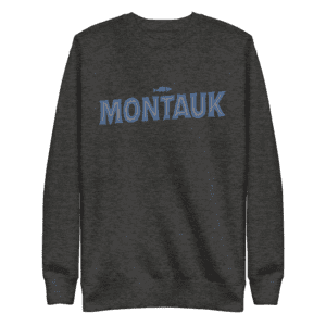 Montauk sweatshirt, coastal pride, unisex fashion.