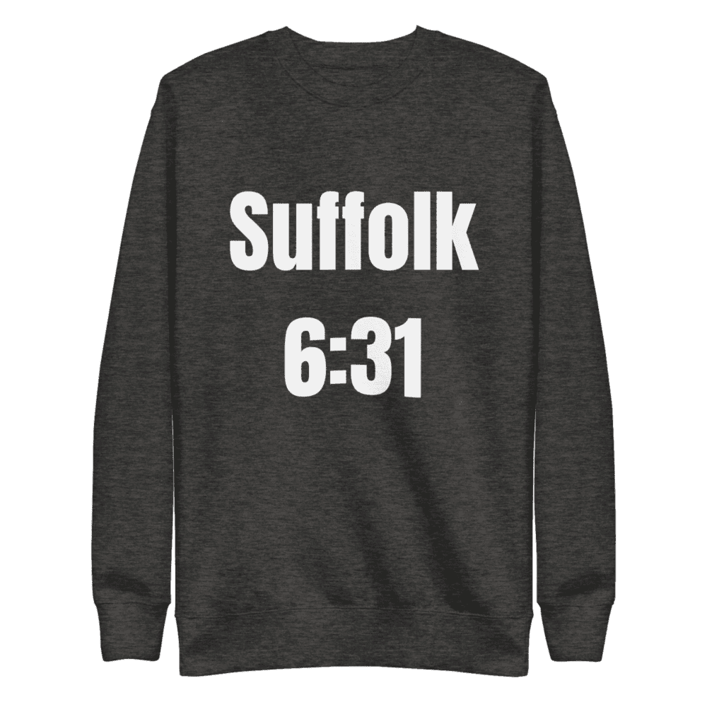 Suffolk 6:31 sweatshirt, Long Island pride, unisex fashion.