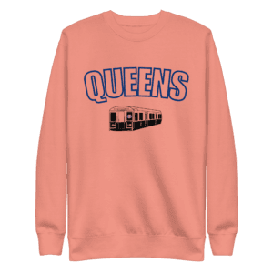 Queens Sweatshirt with 7 Line Train graphic, premium cotton blend