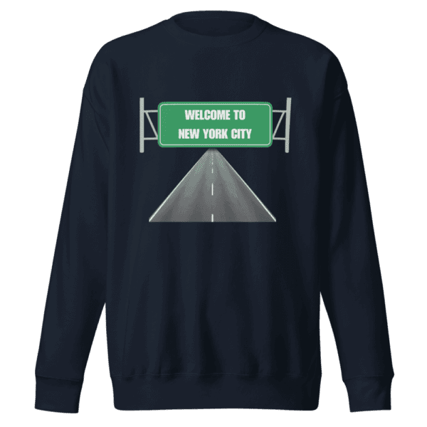 Sweatshirt with "Welcome to New York City" design, representing the bold, vibrant spirit of NYC.