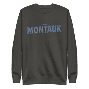 Montauk sweatshirt, coastal pride, unisex fashion.