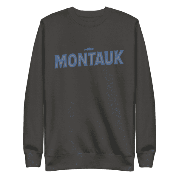 Montauk sweatshirt, coastal pride, unisex fashion.