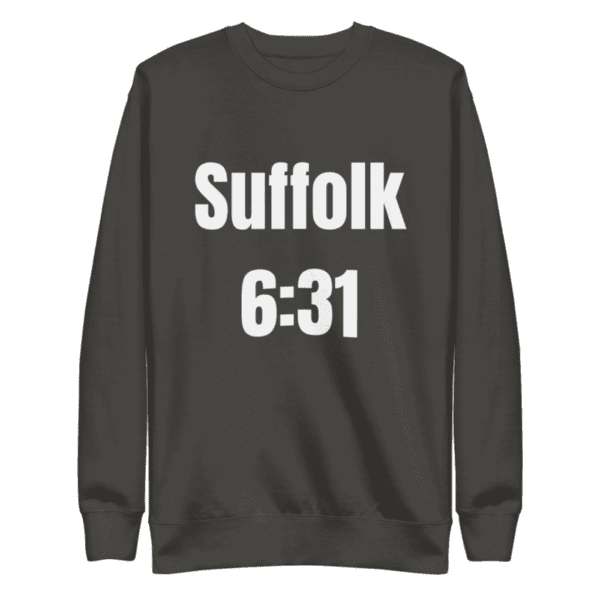 Suffolk 6:31 sweatshirt, Long Island pride, unisex fashion.