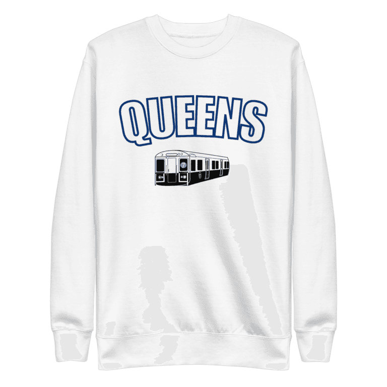 Queens Sweatshirt with 7 Line Train graphic, premium cotton blend