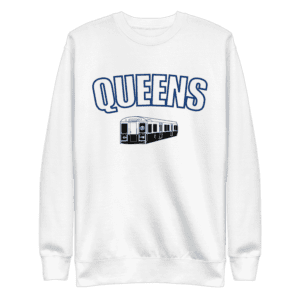 Queens Sweatshirt with 7 Line Train graphic, premium cotton blend