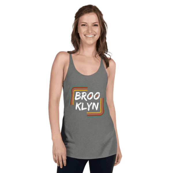 Women’s tank top featuring a "Brooklyn" design, perfect for showcasing NYC pride and urban style.