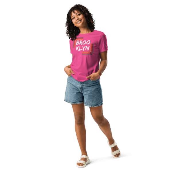 Women’s shirt featuring a stylish "Brooklyn" design, perfect for representing NYC pride.