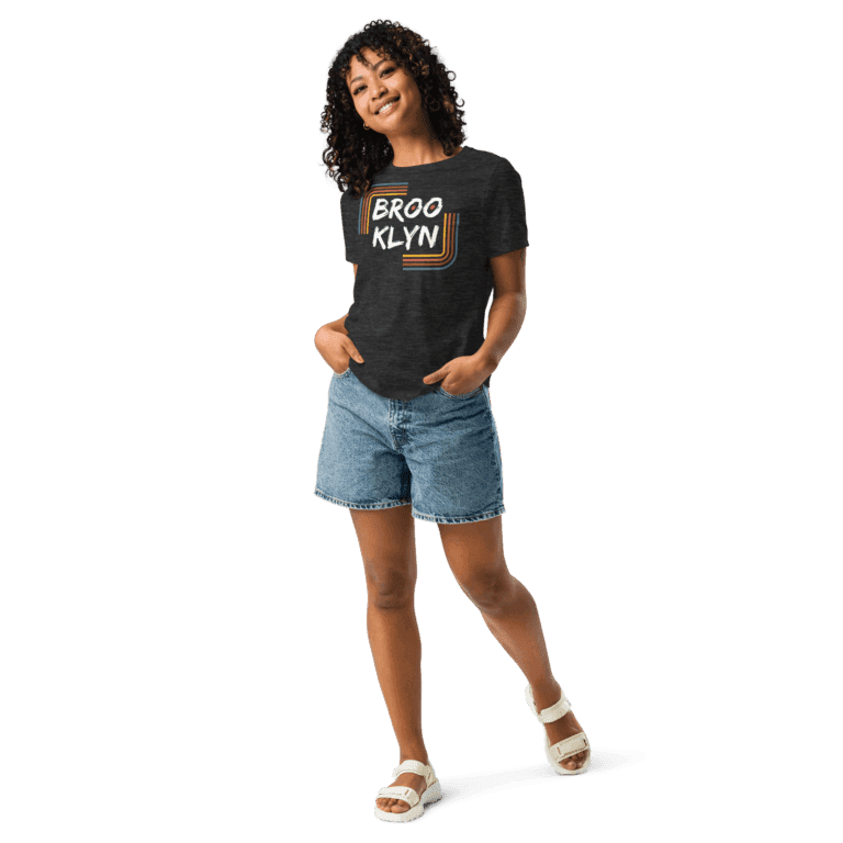 Women’s shirt featuring a stylish "Brooklyn" design, perfect for representing NYC pride.